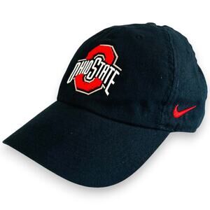 OSU Buckeyes Strapback Hat Nike Dri Fit Black Ohio State Black 100% Polyester